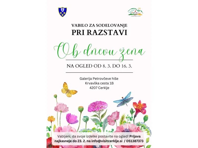Vabilo za sodelovanje pri razstavi Ob dnevu žena!