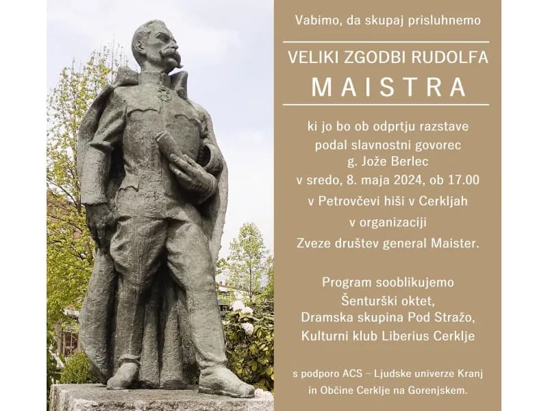 Invitation to the opening of an exhibition on Rudolf Maister