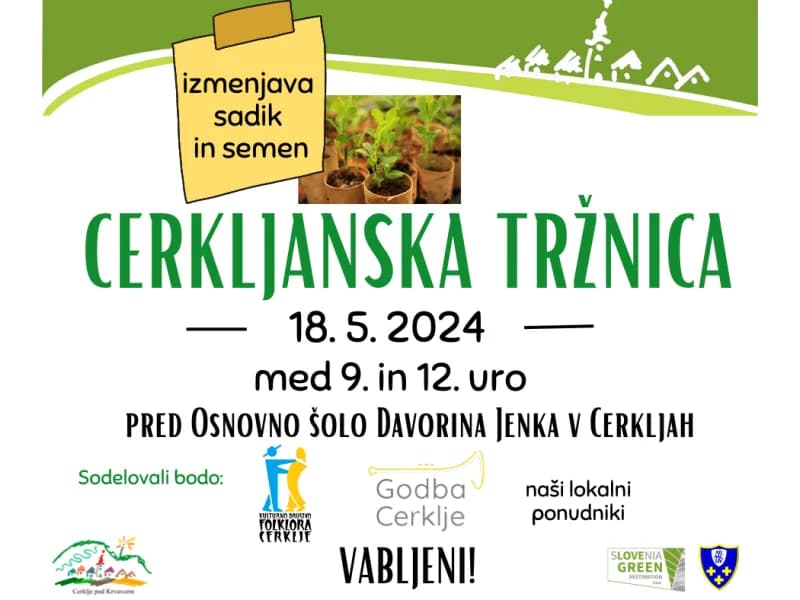 Cerkljanska tržnica naslednjo soboto!