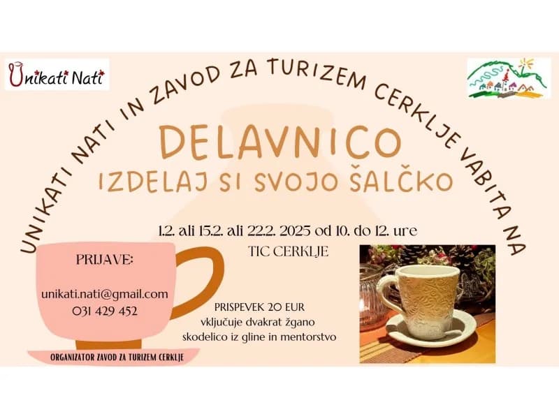 Delavnica izdelovanja iz gline - Izdelaj si svojo šalčko!