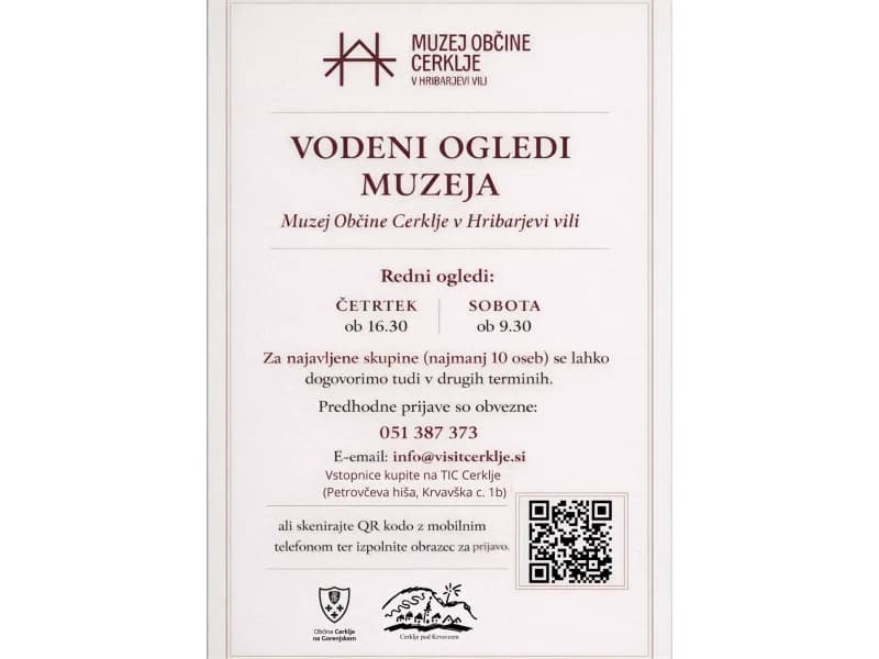 Vodeni ogledi po muzeju v Hribarjevi vili