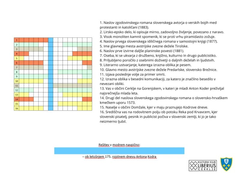 Solve a crossword for the birthday of Liberius – Anton Koder