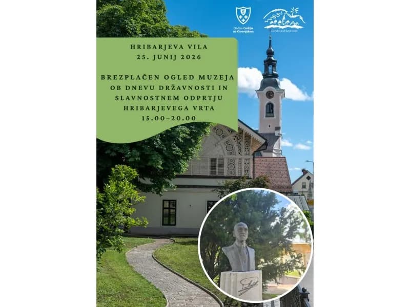 Free entry to Hribar Villa on Statehood Day and opening of the renovated Hribar Memorial Garden