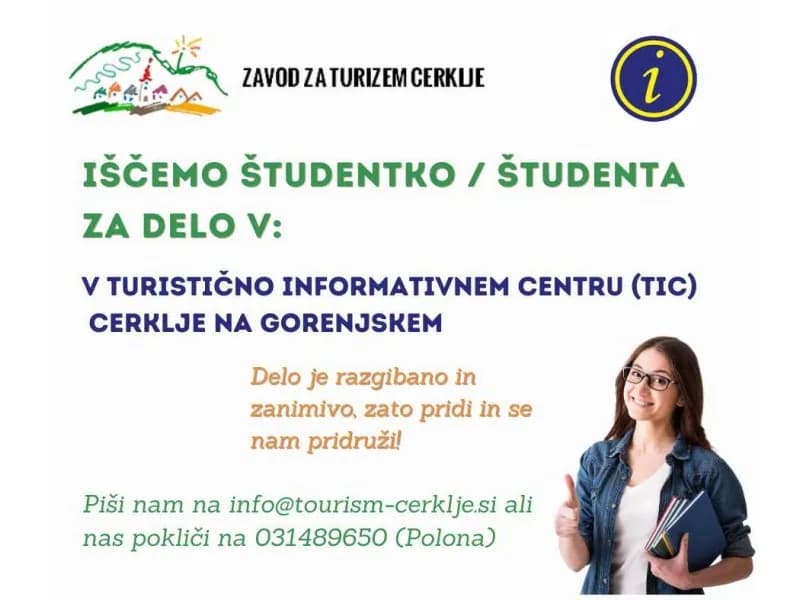 TIC Cerklje is looking for a student