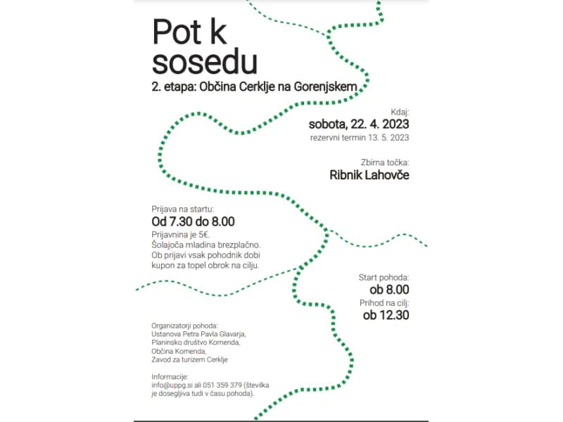 Pot k sosedu - DOBRODELNI POHOD! Pridružite se!